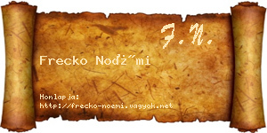 Frecko Noémi névjegykártya